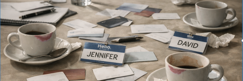 the table after a traditional networking event